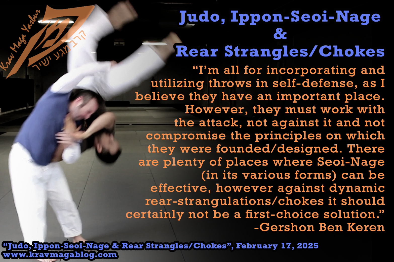 Judo, Ippon-Seoi-Nage and Rear Strangles/Chokes